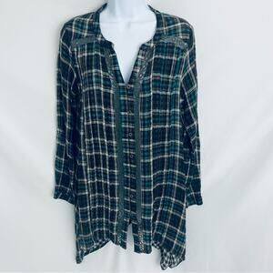 Hem&Thread Plaid Top/Tunic Size Small